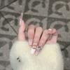 Pure Hand-wearing Armor High-end Bear Manicure Gypsum French High-tech Manicure Patch Can Be Removable
