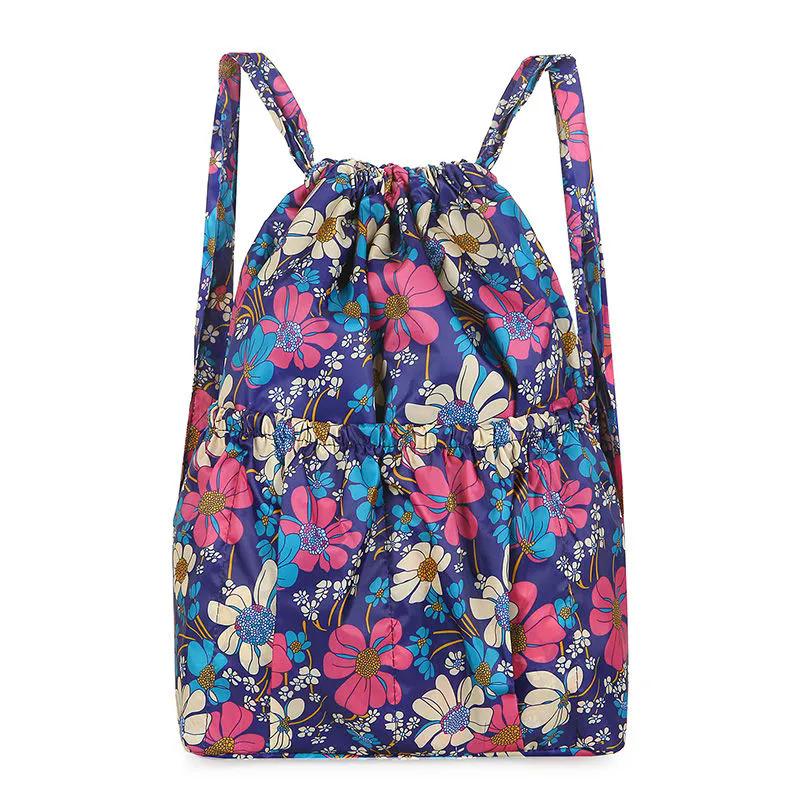 WTEMPO Versatile Nylon Drawstring Backpacks Women's Outdoor Sports Bags Mommy Bags Large Capacity Lightweight Travel Backpacks