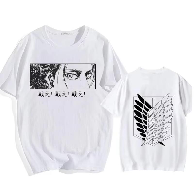 Attack On Titan Shingeki No Kyojin Eren Yeager Anime Streetwear Summer Cotton Casual High Quality Short Sleeve Unisex Tops