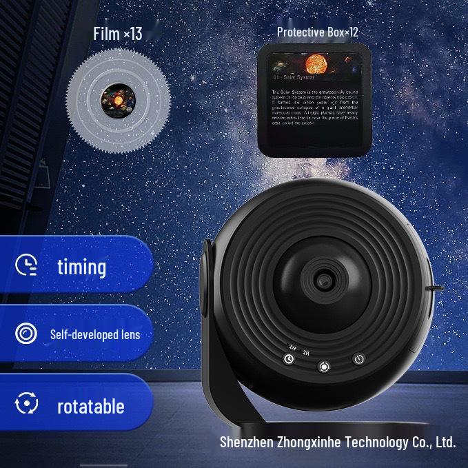 Starry Sky Galaxy Projector with 13 HD Film Sheets for Bedroom Ambiance