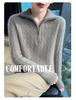 Women's 100% Wool Thickened Knitted Sweater with Large Lapel - Autumn/Winter Warm Twist Pullover, Versatile & Trendy