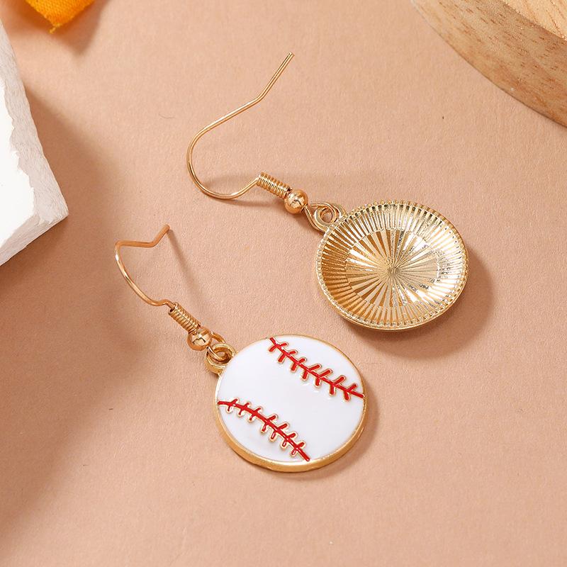 2023 Trendy Exaggerated Alloy Baseball Earrings