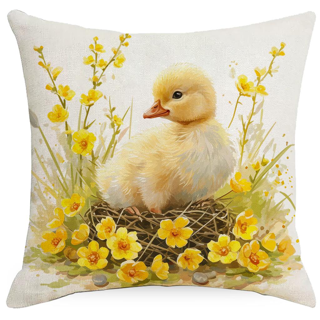 New Easter Pillowcase Country Cartoon Rabbit Easter Egg Pillowcase Sofa Cushion Pillowcase