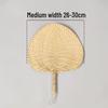 Liangshun Handmade Large Cattail Palm Leaf Fan with Curved Handle