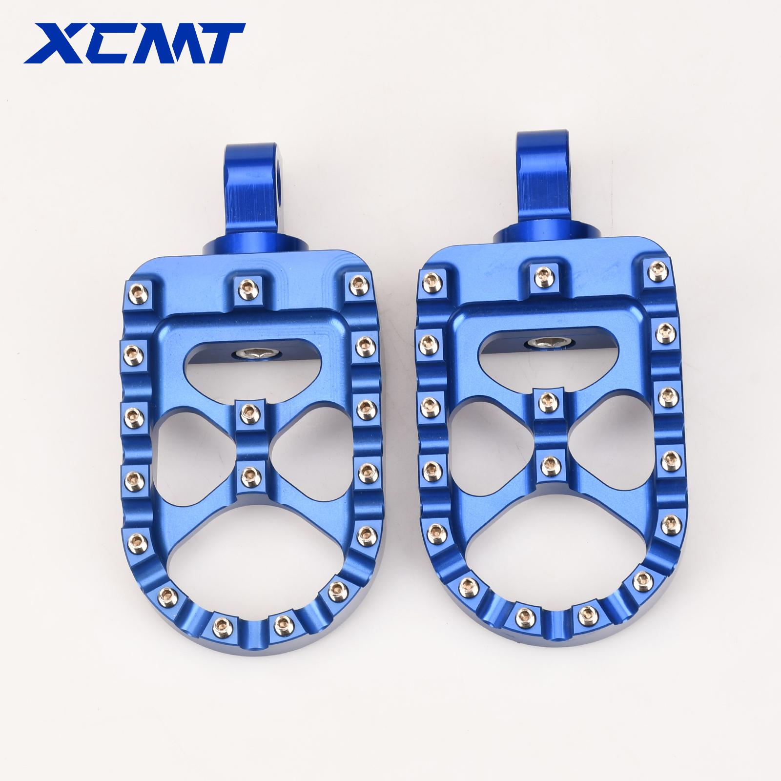 Motorcycle CNC Wide Fat Footpegs 360° Roating Foot Pegs For Harley Dyna Fat Bob Softail Sportster Street Bob Motocross Universal синий