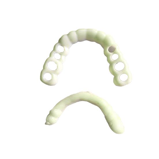 2Pcs/Set Teeth Denture Upper Snap On Smile Natural Flex Denture Cover Teeth Cosmetic Veneers for Dental Clinic