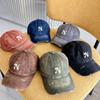 Vintage Washed Cotton Denim Baseball Cap For Men Women Embroidered Letter Duck Tongue Hat Punk Holes Adjustable Peaked Caps