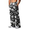 Herren Lockere Weite Beine Cargo Jogginghose mit Taschen Halloween Print für Lässige Outdoor-Kleidung
