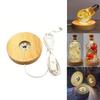 Wooden Desktop Decorative Lamp Holder LED Usb Display Light Bracket Artistic Decoration Tri Color Light 1-meter Switch Wire 6CM