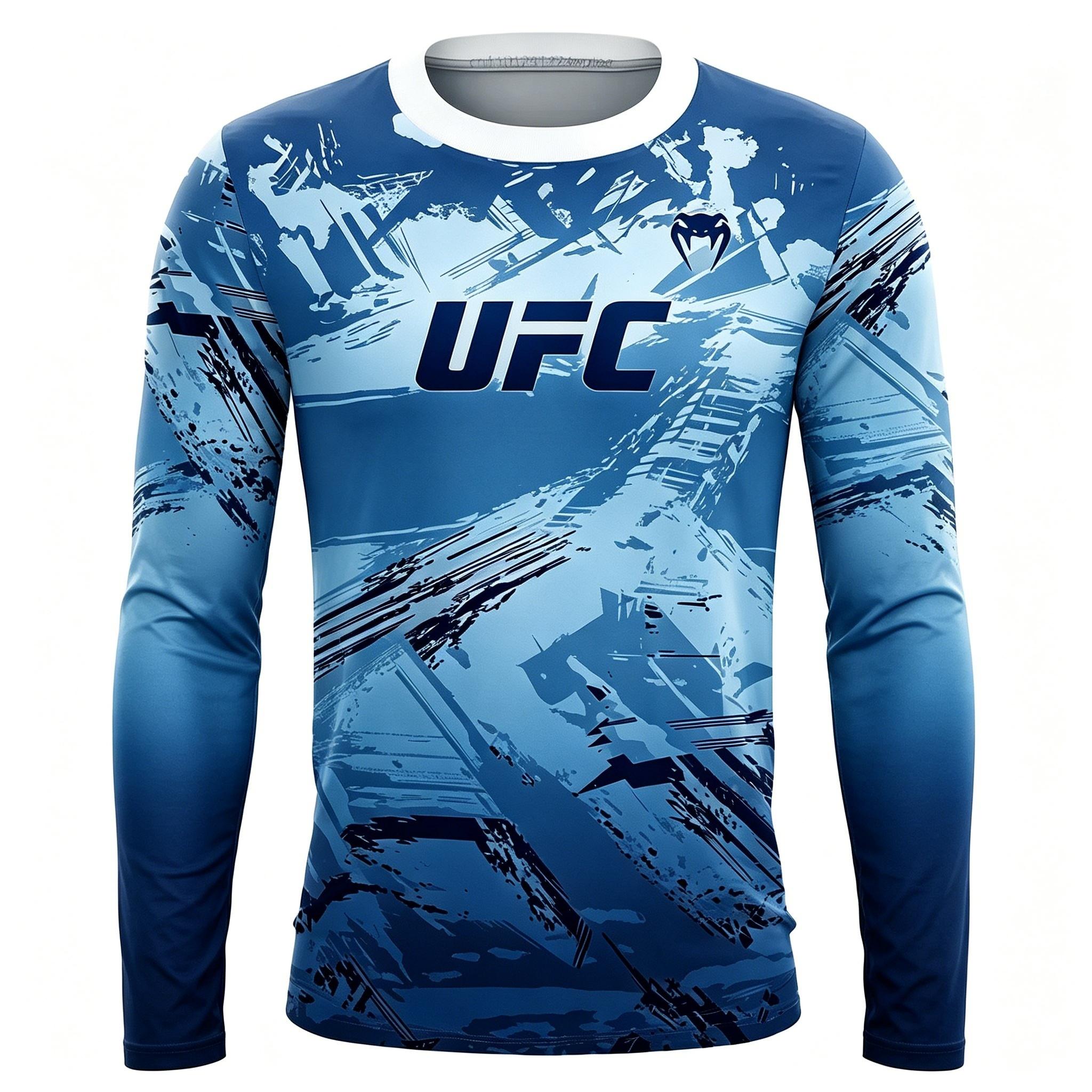 Herren Langarm Sport T-Shirt Trendig Atmungsaktiv Fitness Training Lässig Tägliches Oberteil 4XL blue