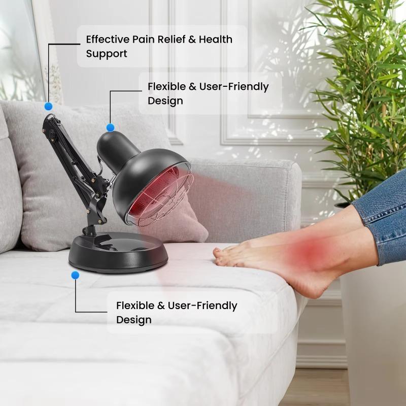 E27 Base 150W Infrared Therapy Light - 360° Clamp | Beauty & Health Home Muscle Relief Spa Lamp (White)