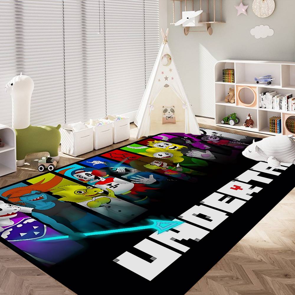 Felpudo Juego U-Undertale Habitación Infantil Decoración Dormitorio Balcón Felpudo Antideslizante Felpudo Sala de Estar Alfombra de Área