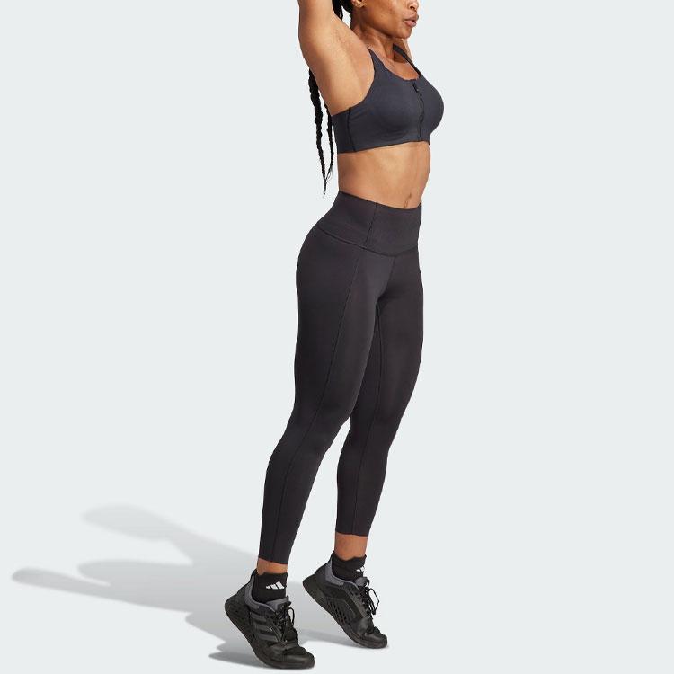 Adidas TLRD Impact Luxe Zip Bra Solid Logo High-Intensity Cross-Training Quick-Dry Sports Bra Women underwear Black IL2911