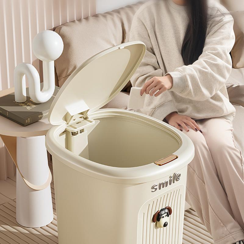 Trash Can With Lid Kitchen Standing Trash Can Large-Capacity Bin Dustbin Bathroom Bucket Toilet Wastebasket Household Items