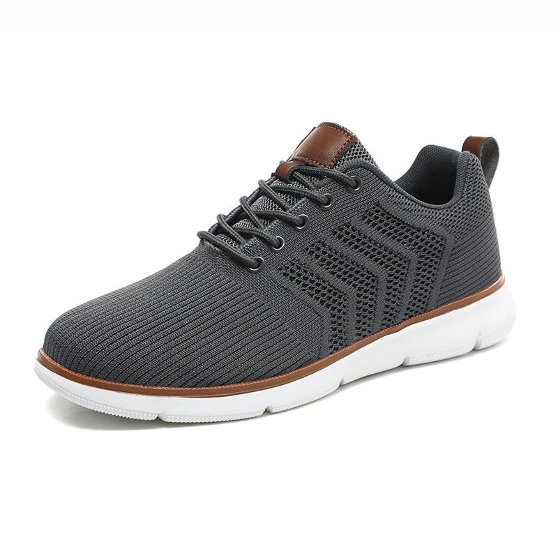 Neue gestrickte Herren-Freizeitschuhe Übergröße Mesh Atmungsaktive Sneaker Outdoor Leichte Wanderschuhe Bequeme Fahrschuhe