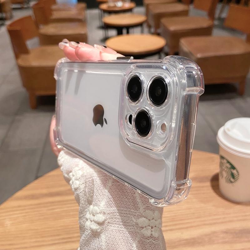 Luxury Shockproof Transparent Phone Case For iPhone 13 14 11 12 15 Pro Max X Xs XR Max 7 8 Plus Bumper Soft Silicone Clear Cover