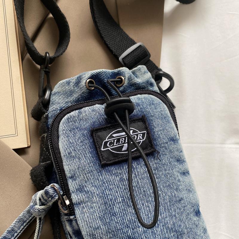 Damen Outdoor Sport Umhängetasche Herren Wasserkocher Tasche Multifunktionale Denim Schultertasche