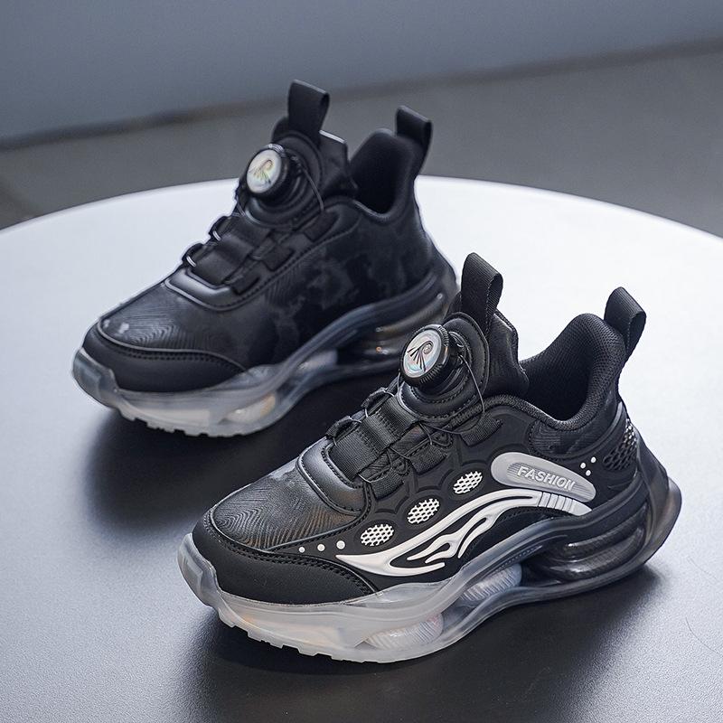 2025 Spring and Autumn Leather Boys' Shoes Medium and Older Children's Waterproof Children's Sneakers Breathable Sneakers 2025