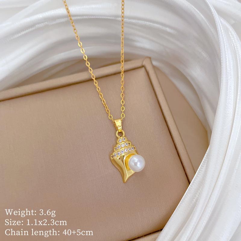 Copper Micro-Inlaid Necklace Women'S Copper Micro-Inlaid Real Gold Electroplating Simple And Exquisite Collarbone Chain Neck Chain