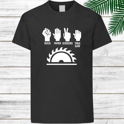 Carpenter T Shirt Rock Paper Scissors Table Saw Wooden Work Birthday Or Christmas Tops Vintage Casual Slightly Homme