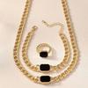 Cadena de Moda Europea y Americana Collar Geométrico Pulsera Anillo, Conjunto de Joyería Personalizada para Mujer Accesorios Festivos