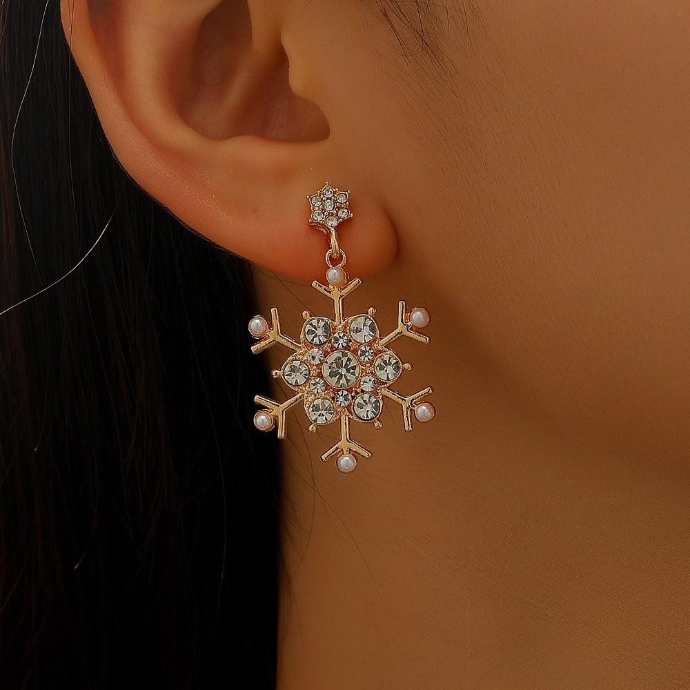 Sparking Zircon Earrings Luxury Christmas Earrings Elegant Xmas Earrings  Women Gift