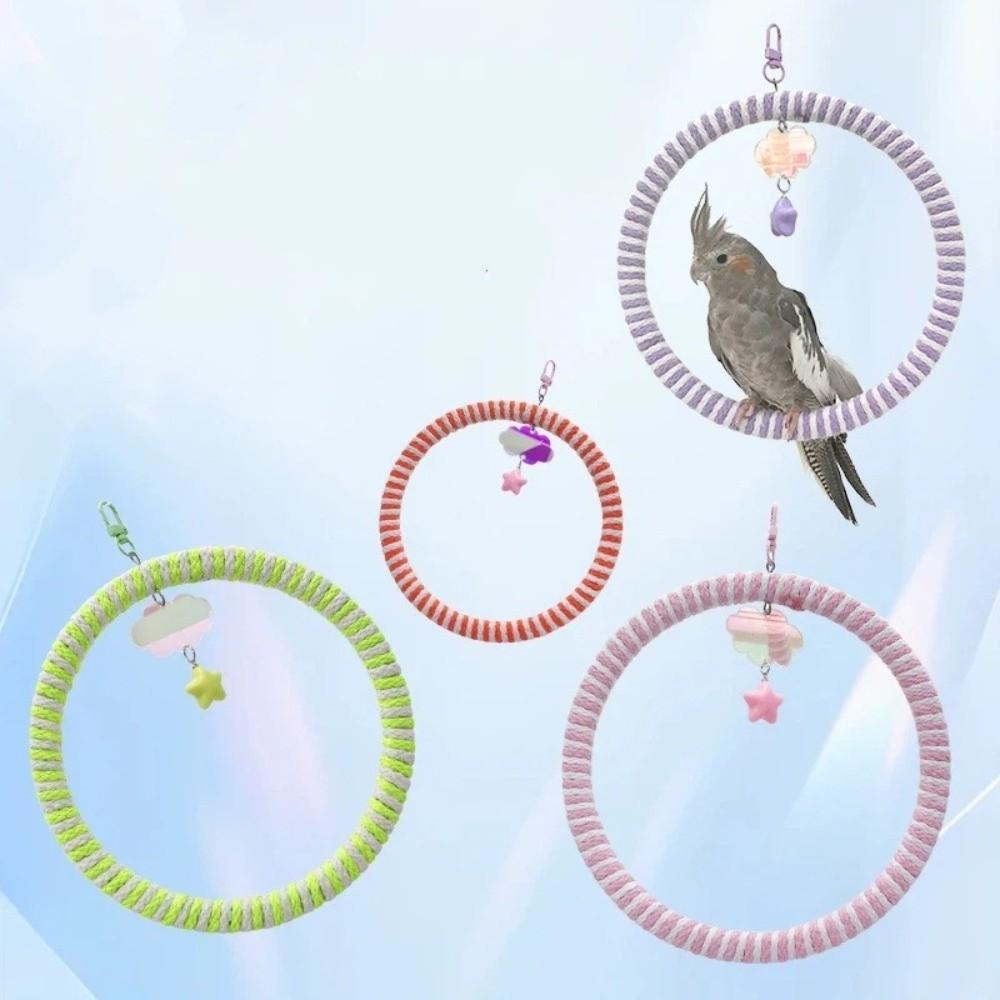 Wear-Resisting Bird Toy Swing Hanging Parrot Perch Multi-Function Parrot Swing Ring  Cockatiel