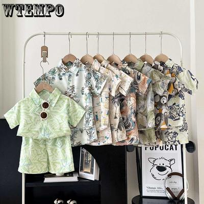 Short Sleeved Shirt Set for Children's Clothing Summer Casual Children's Clothing Loose and Trendy Spring and Summer Two-piece Set