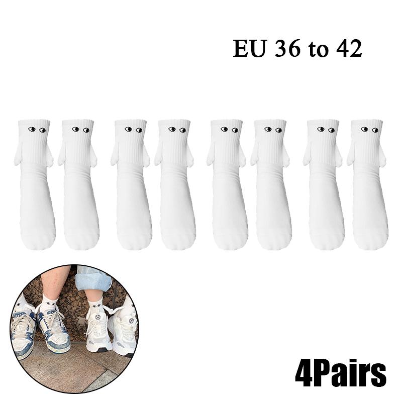 10 Paare Club Promi Ins Mode Lustig Kreativ Magnetische Anziehung Hände Schwarz Weiß Cartoon Augen Paare Socken Socken