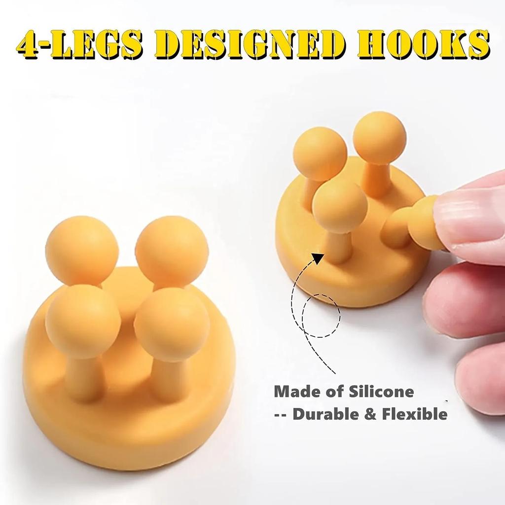 3Pcs Silicone Toothbrush Holders Hook Waterproof Self Adhesive Wall Mounted Single Hook for Hanging Key Utility Plug Holder