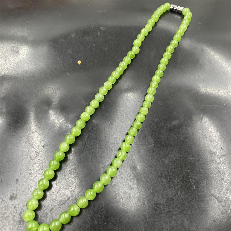 6mm Light Green Jade Bead Necklace/Wrap Bracelet - 108 Beads