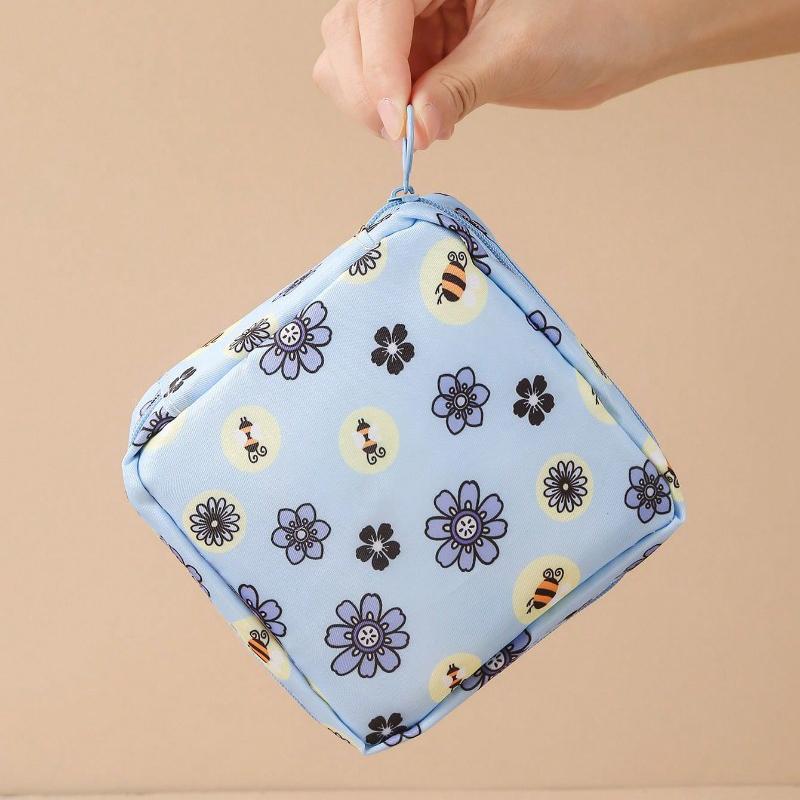 1pc Sanitary Pads Storage Bag Portable Pouch Large Capacity Minimalist Waterproof Fabric For Storing Sanitary Pads Boho Vibes