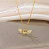 Teamer Herz Flügel Anhänger Halsketten Edelstahl Goldfarbe Süß Minimalistisch Kette Choker Modeschmuck Geschenk Großhandel