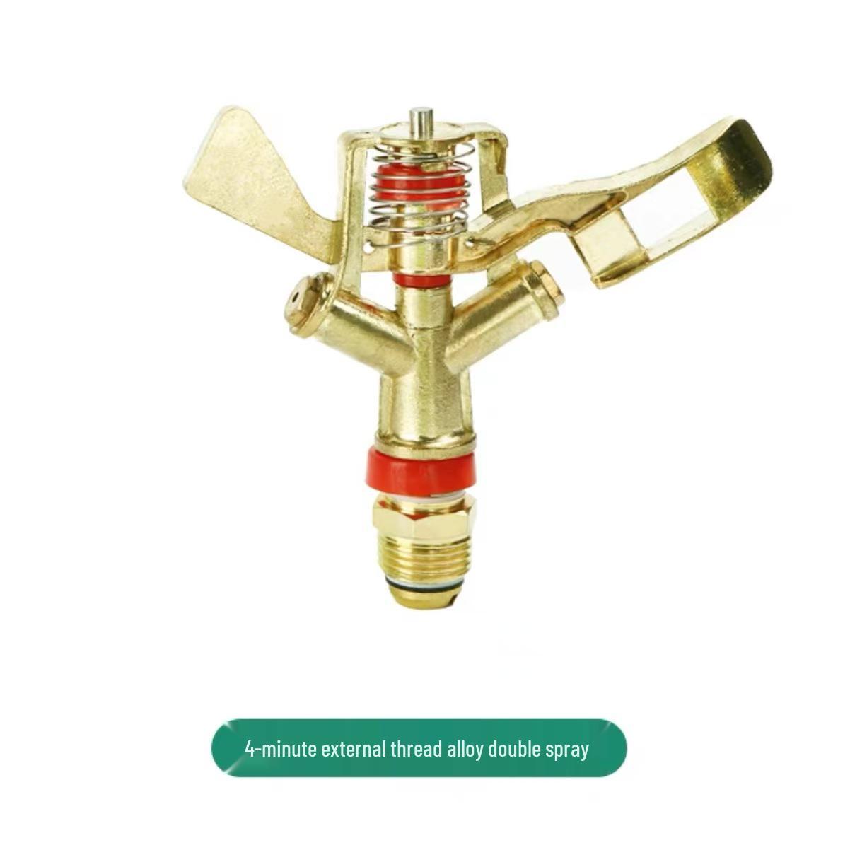 4-Point & 6-Point Alloy Double Jet Rocker Arm Rotating Garden Sprinkler Head for Lawn Irrigation