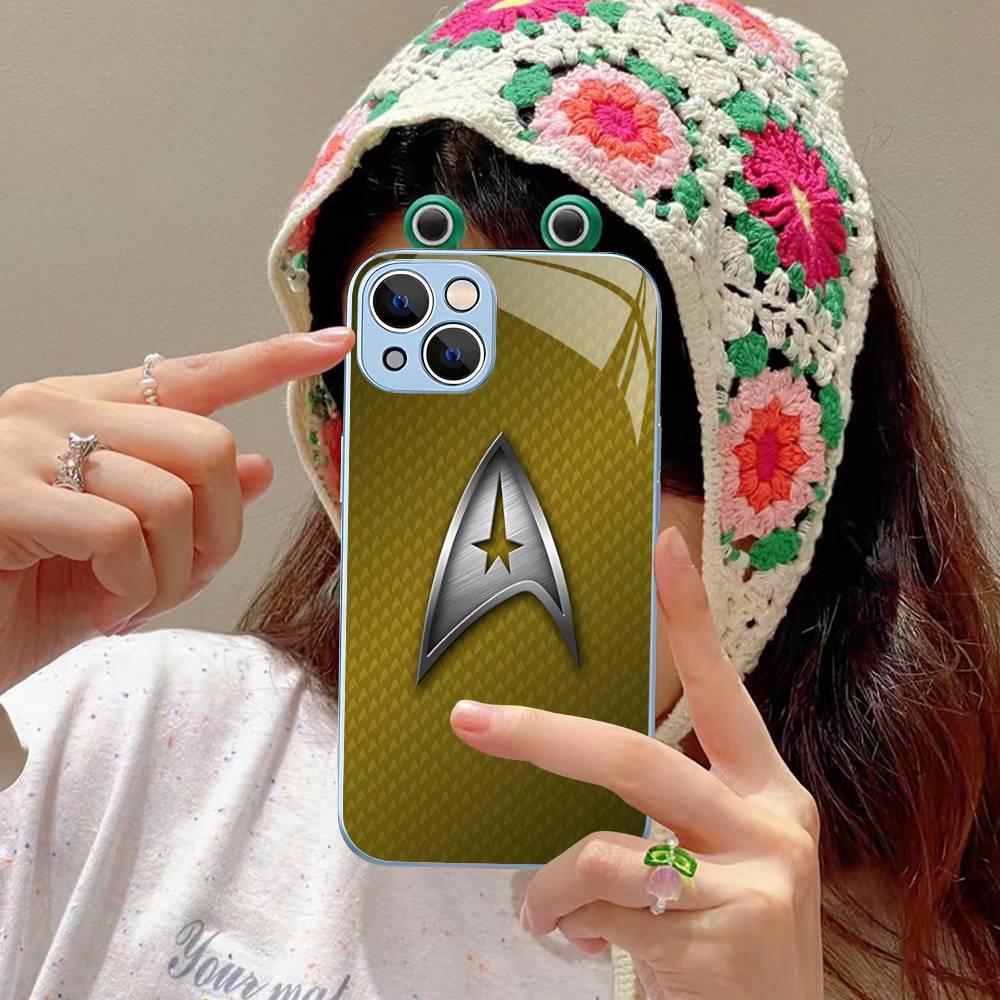Popular S-Star T-Trek Movie Logo For IPhone 14 13 12 Mini 11 Pro XS Max X XR 14 Plus Tempered Glass Cover