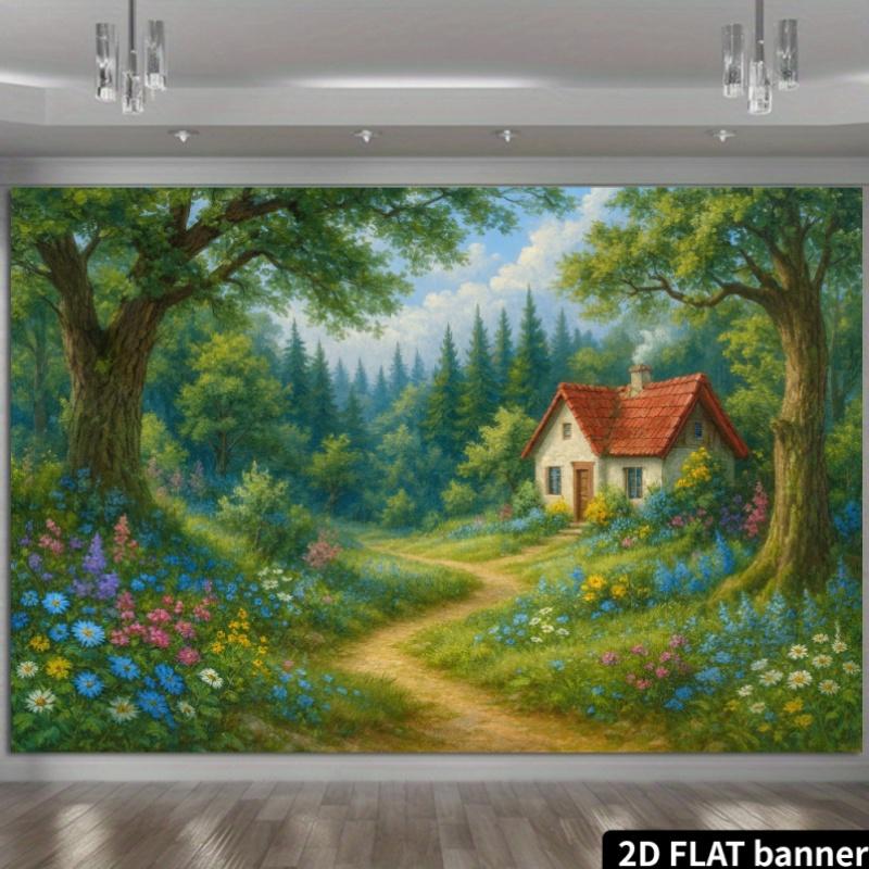 2D flat design 1 piece with a dreamy forest-themed background suitable for gifts and scene decoration