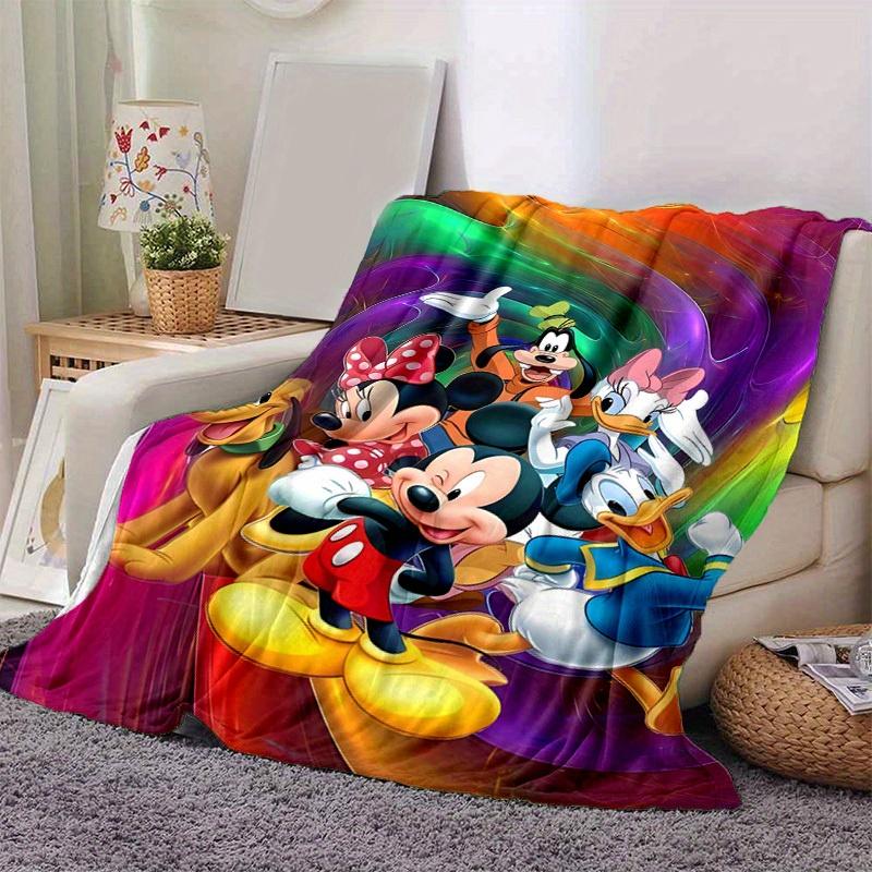 

1pc Colorful Cartoon Characters Blanket, Perfect for Home Decor, Gift Idea, Suitable for All Seasons, Vibrant Mickey Mouse, Minnie Mouse, Pl 100x150cm