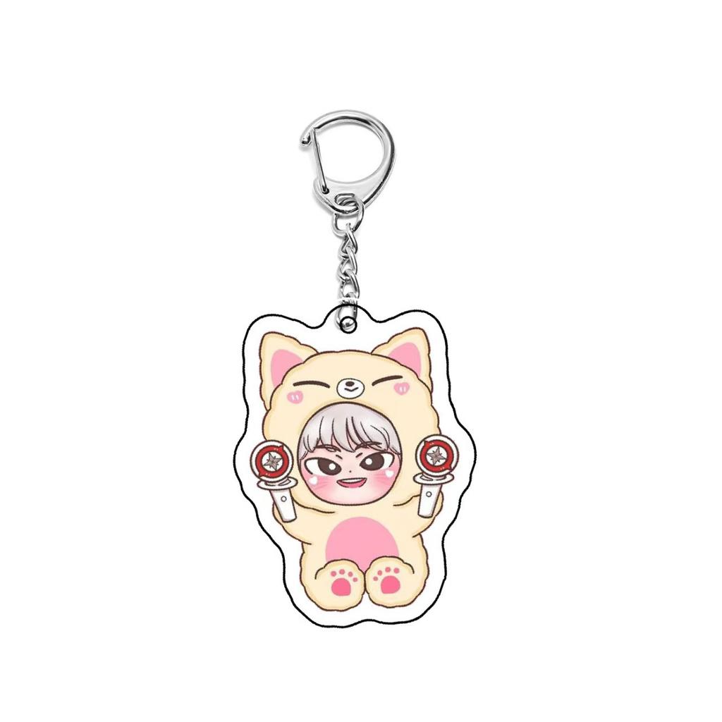 Straykids New Cute Acrylic Keychain Skzoo Peripheral Acrylic Keychain Li Longfu Fang Can Wolf Cub Backpack Accessories