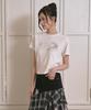 THE GREEN LAB Lettering Symbol Crop Short Sleeve T-Shirt [Ivory/Key]