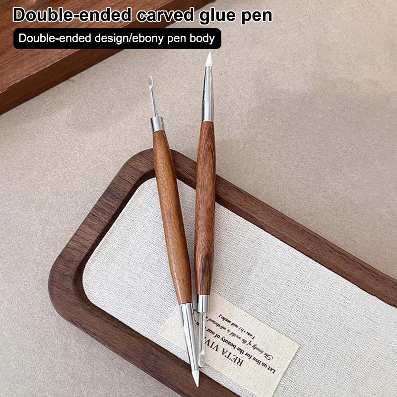 

1Pcs Double Headed Nail Art Brush Wood Silicone Pen Embossing Painting Mixing Pen Diy Manicure Tool Multifunctional one size