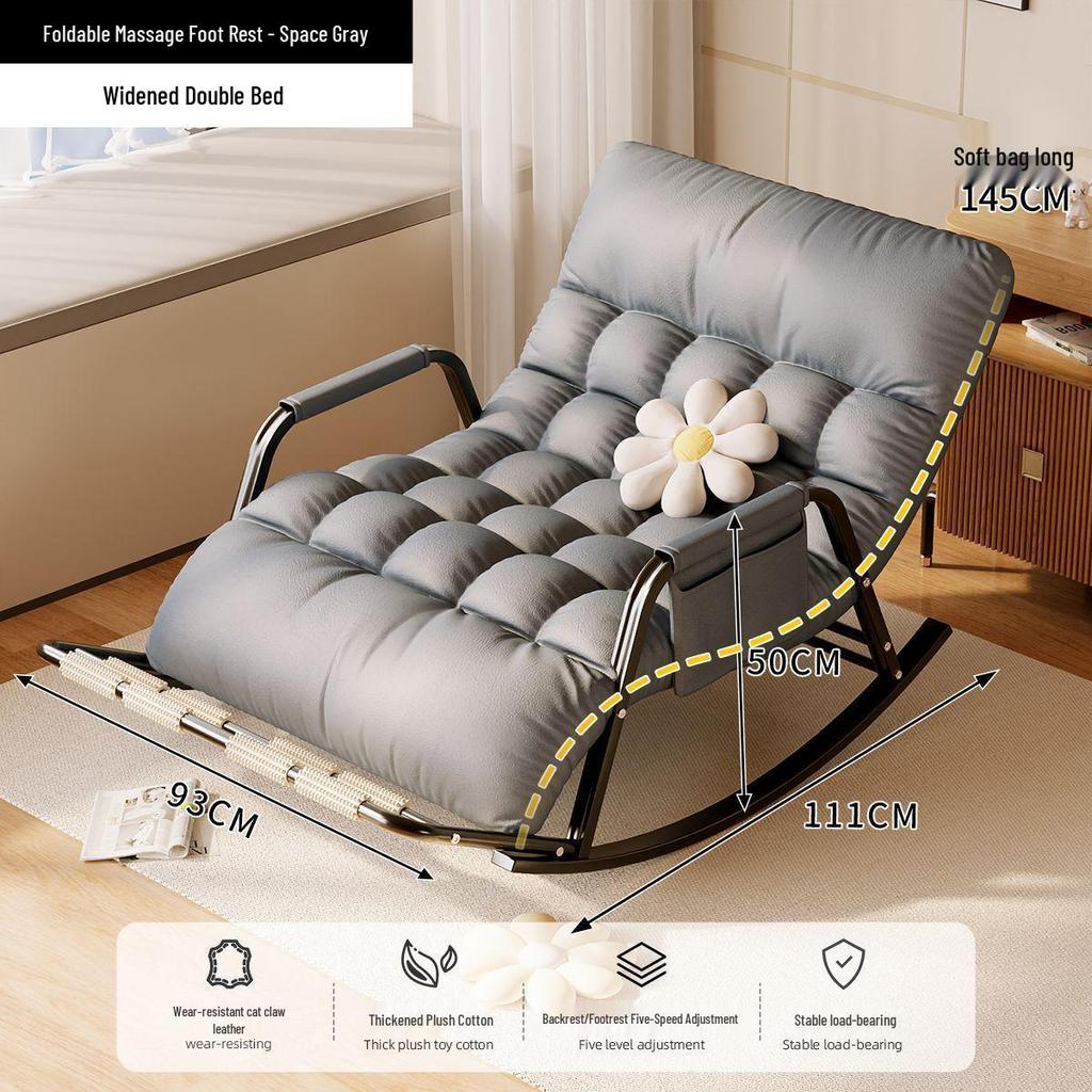 Adult Rocking Lounge Chair for Balcony & Home – Single Lazy Sofa Chair