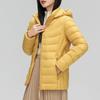 Women's 90% White Duck Down Simple Solid Color Hooded Detachable Lightweight Down Jacket
