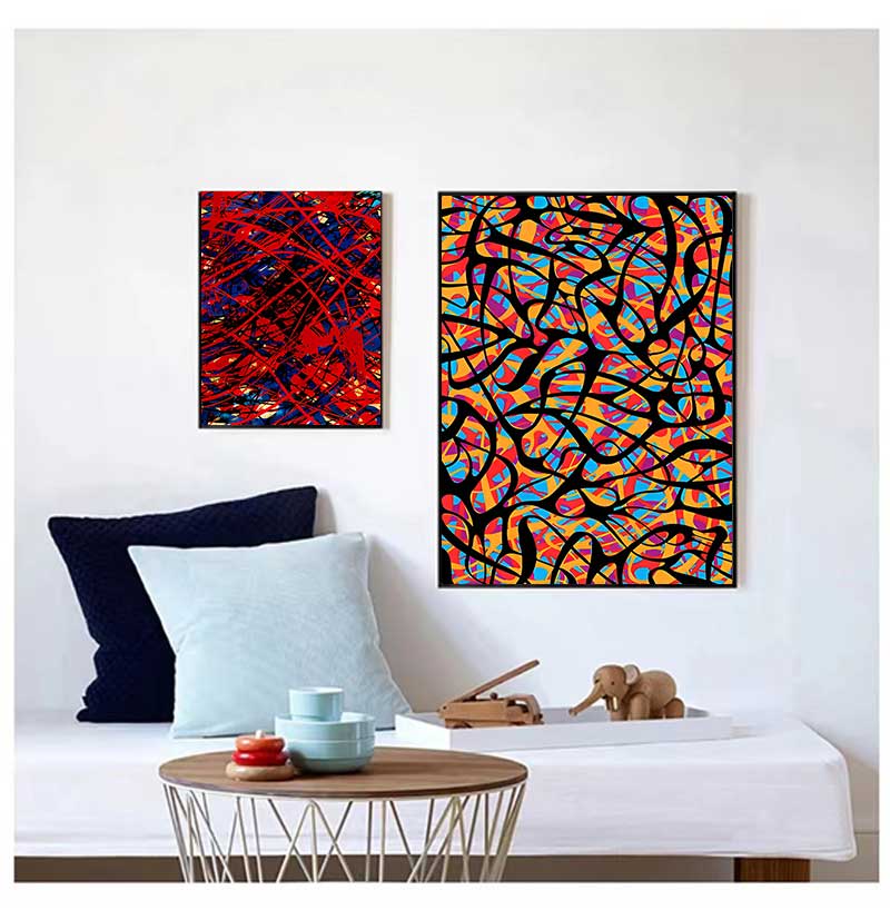 Classic Abstract Art Poster, Colorful Line Image Printing Canvas Art Painting, Used for Home Room Decoration Poster, Frameless