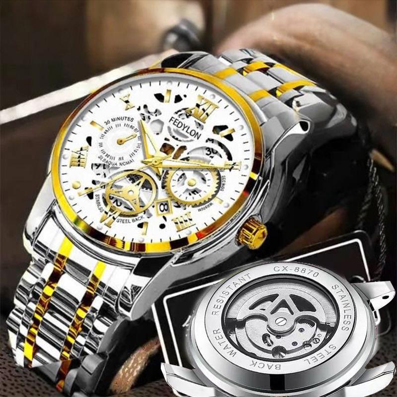 Men's Non-mechanical Watch Fully Automatic Waterproof New Large Dial Hollow Men's Watch