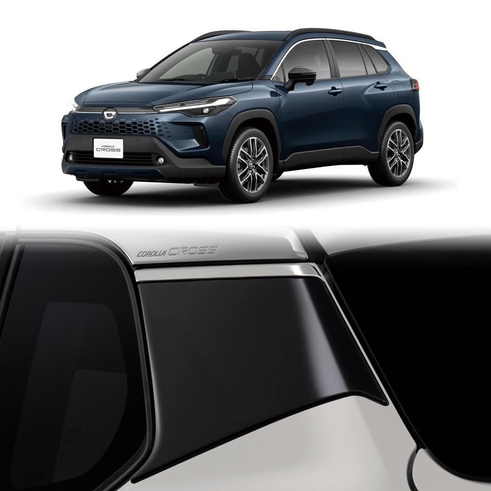 Galvanisiertes Piano Black C-Säulen-Zierleisten-Aufkleber für 2020-2026 Corolla Cross