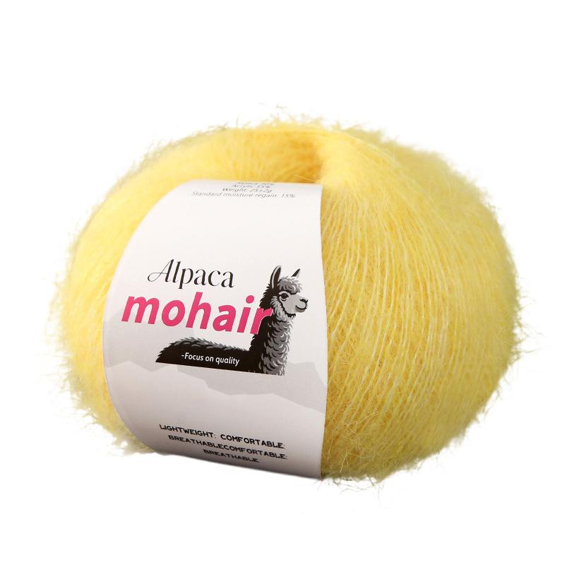 25G Knitting Warm Alpaca Fluffy Mohair Cozy Long Hair Luxurious Ball Soft Yarn Durable