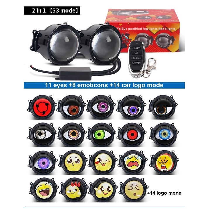 Cool Decoration Dynamic LED Car Headlights Devil Eye LED Car Light Headlight Assembly Modified Eagle Eye Light Cars Accessory