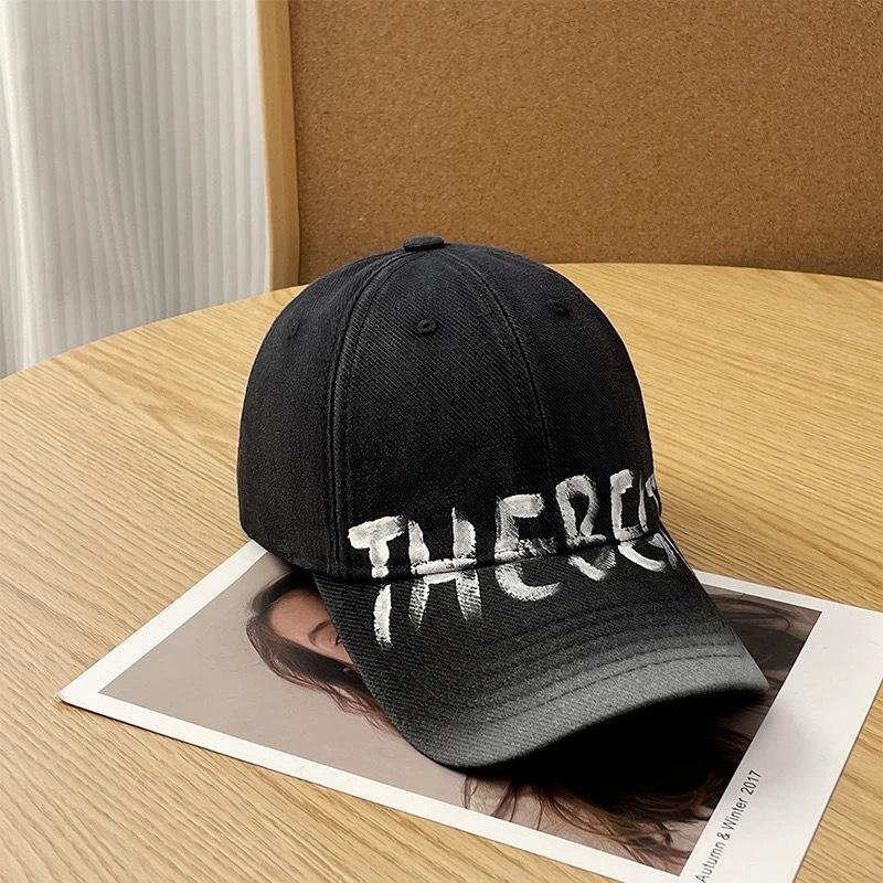 Casquette de baseball lavée et fabriquée à l'ancienne pour femme, style rétro américain, grande circonférence de la tête, casquette à visière montrant un petit visage, chapeau haut de forme souple à large bord
