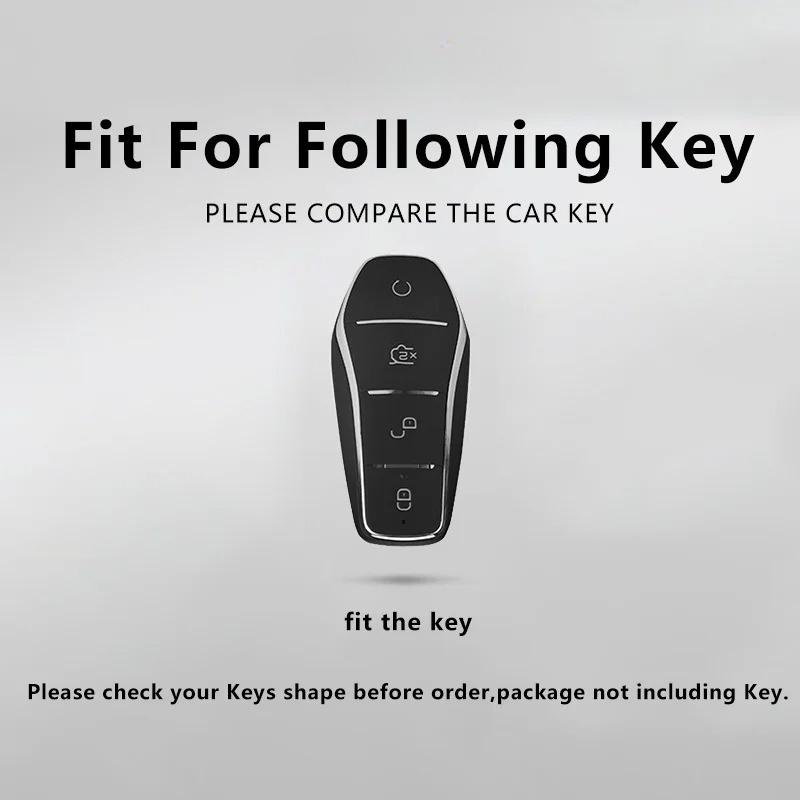 For BYD Dolphin Tang EV600 Han EV Yuan ATTO 3 Song PLUS Pro DMI Qin Zinc Alloy Car Key Case Remote Cover Keychain Accessories