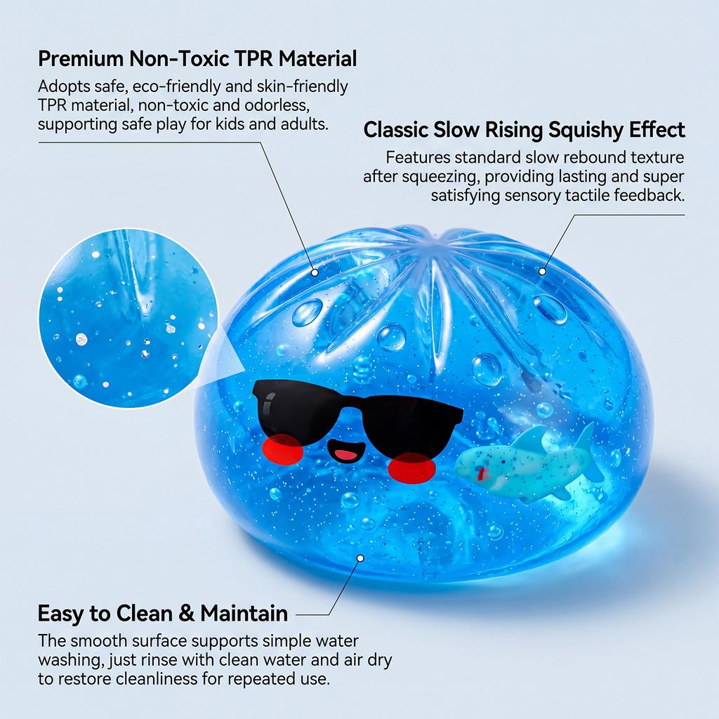 Money Glitter Shark Dumplings Squishy Toy Soft Slow Resilience Squishy Toy Fidget With Steamer Steamed Stuffed Bun Squishy Pinch